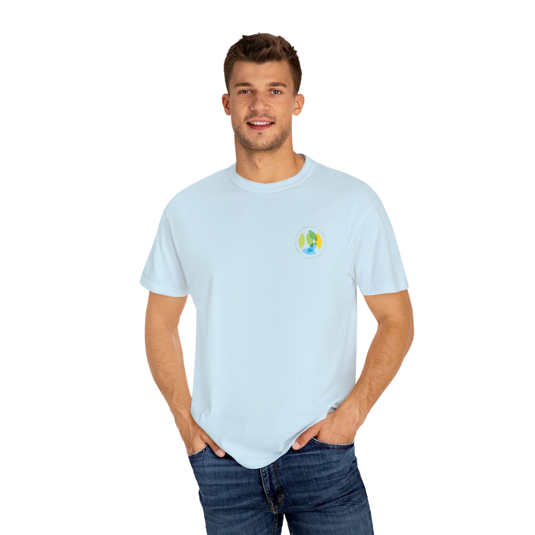 Serving New Yorkers Light Blue T-Shirt – Broadway Community Collection